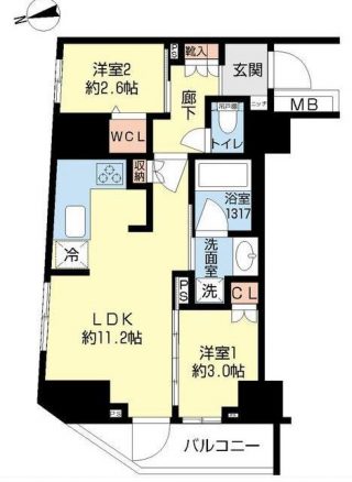 水商売賃貸　グローリオ新宿夏目坂　間取り図