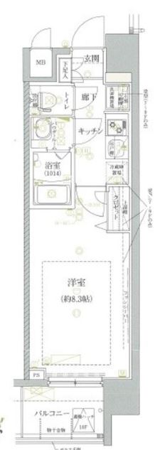 水商売賃貸　クレイシア芝浦　間取り図