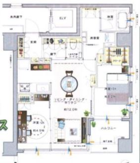 水商売賃貸　サンクレイドル御苑内藤町　2ＬＤＫ　間取り図