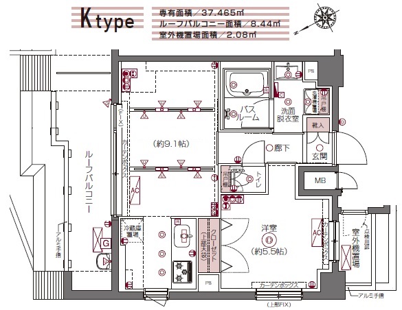 水商売賃貸　ズーム白金高輪　間取り図