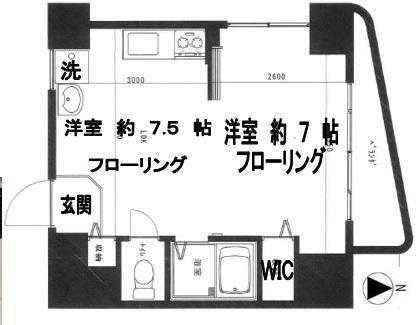 水商売賃貸　メディコ麻布　間取り図