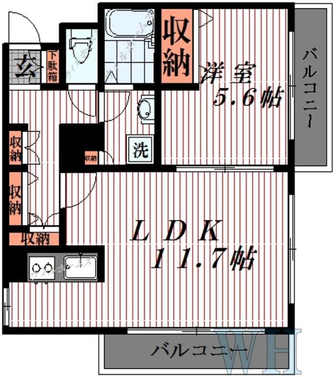 水商売賃貸　コンシェリア芝公園Ｄ’Ｓ　間取り図