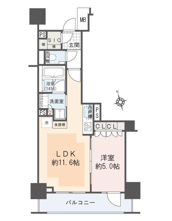 水商売賃貸 オープンレジデンシア麻布六本木　間取り図