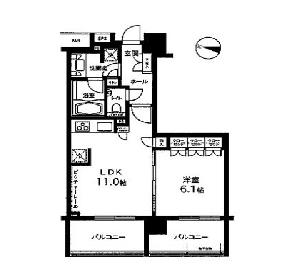 水商売賃貸　クオリア南麻布　間取り図