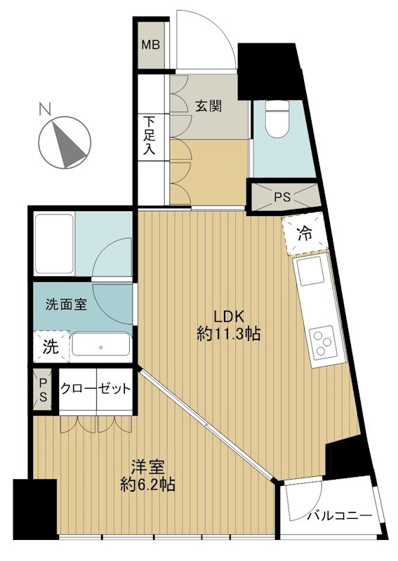 水商売賃貸　サンクタス市谷富久町イーストタワー　間取り図