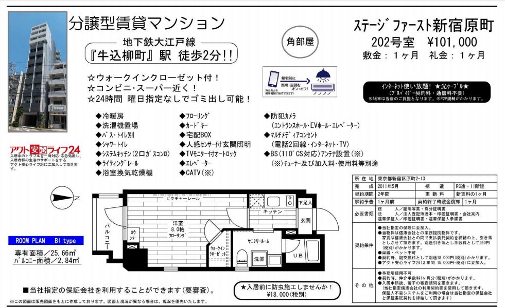 水商売賃貸　ステージファースト新宿原町　募集図面