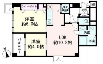 水商売賃貸　グランドメゾン田町　２LDK　間取り図