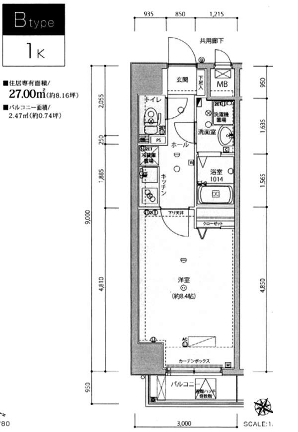 水商売賃貸　ジェノヴィア西新宿グリーンウォール　間取り図